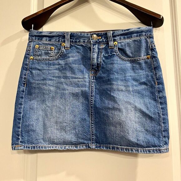 J. Crew Dresses & Skirts - J.CREW Indigo Denim Mini Skirt Y2K Fashion 100% cotton Womens Size 27 0070